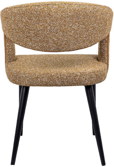 Caprice Dining Room Fabric Chair Mustard, White 53.5x57x80.5cm 2pcs