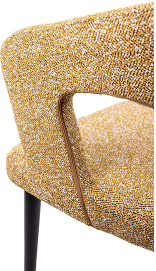 Caprice Dining Room Fabric Chair Mustard, White 53.5x57x80.5cm 2pcs