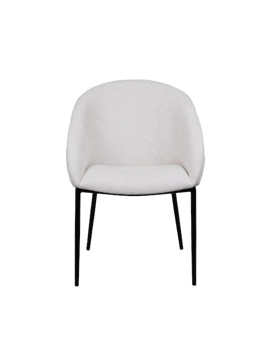 Carmen Dining Room Fabric Chair Cream 59x60.5x83.5cm 2pcs