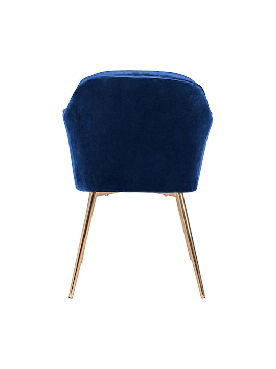 Sawyer Dining Room Velvet Armchair Blue / Gold 55x60x83cm 2pcs