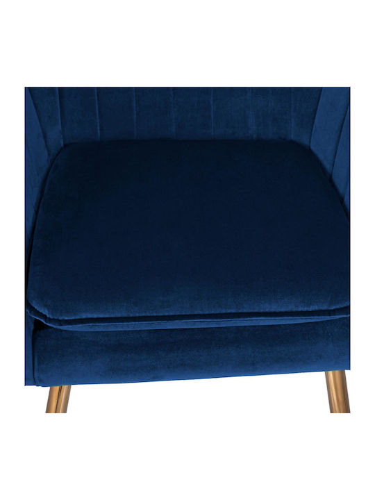 Sawyer Dining Room Velvet Armchair Blue / Gold 55x60x83cm 2pcs
