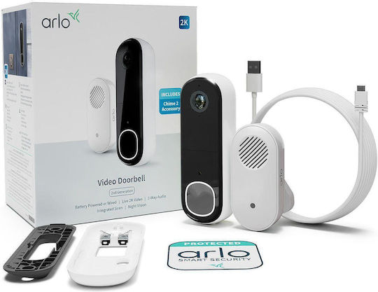 Arlo Ασύρματο Κουδούνι Πόρτας Wi-Fi Λευκό