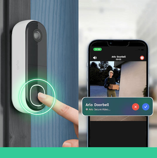 Arlo Ασύρματο Κουδούνι Πόρτας Wi-Fi Λευκό