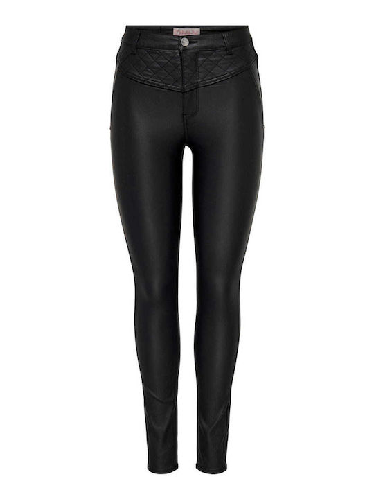 Hw Damen Hochgebirge Leder Hose in Schlank Passform Schwarz