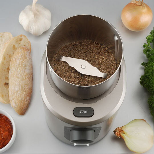 Gastroback 42601 Electric Coffee Grinder 270W for 90gr Beans and 5 Grind Levels Silver