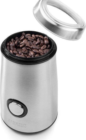 Princess 242196 Electric Coffee Grinder 150W for 50gr Beans Silver