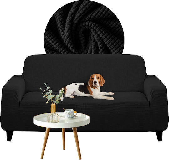 Ελαστικά Καλύμματα Διθέσιο Καναπέ 140cm 185cm Elastic Sofa Cover Μαύρο