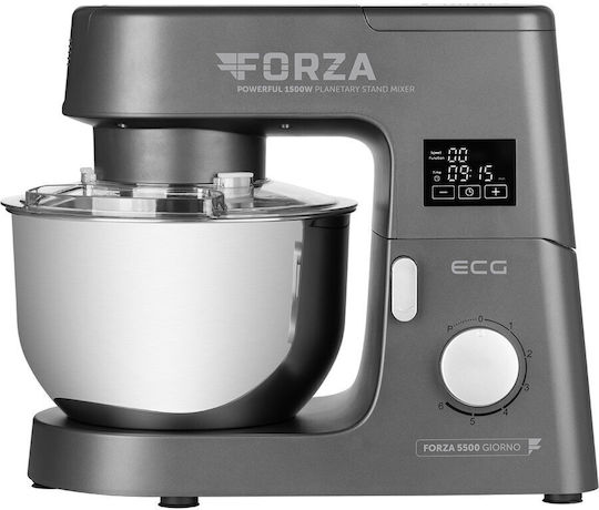 ECG Forza 5500 Scuro FORZA5500 Mixează 1500W cu Vas din Oțel Inoxidabil 6.5lt