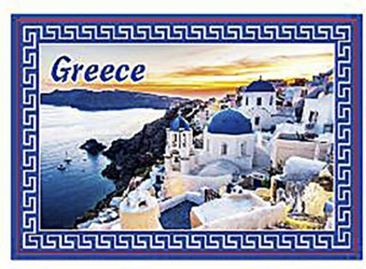 HOMie Greek Landscape Rectangular Set of Magnets Metal 5.5x8cm 1pcs