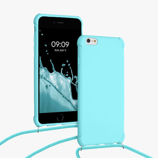 KWmobile Silicone / Plastic Back Cover with Green Neck Strap for iPhone 6/6s Plus Realme 6 / 6s