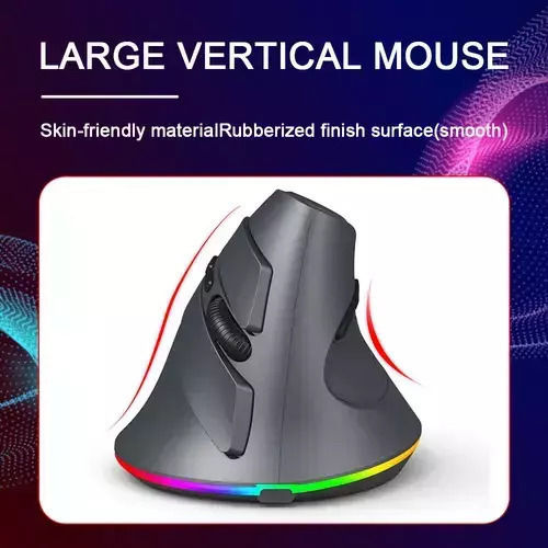 D8 Cu fir & Wireless Ergonomic Bluetooth Vertical Mouse Negru