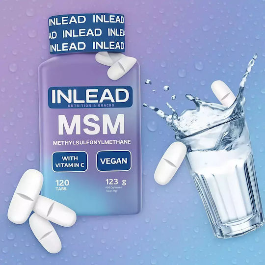 Inlead Nutrition MSM + Vitamin C 2000mg Supplement For Healthy Skin 120 Tablets