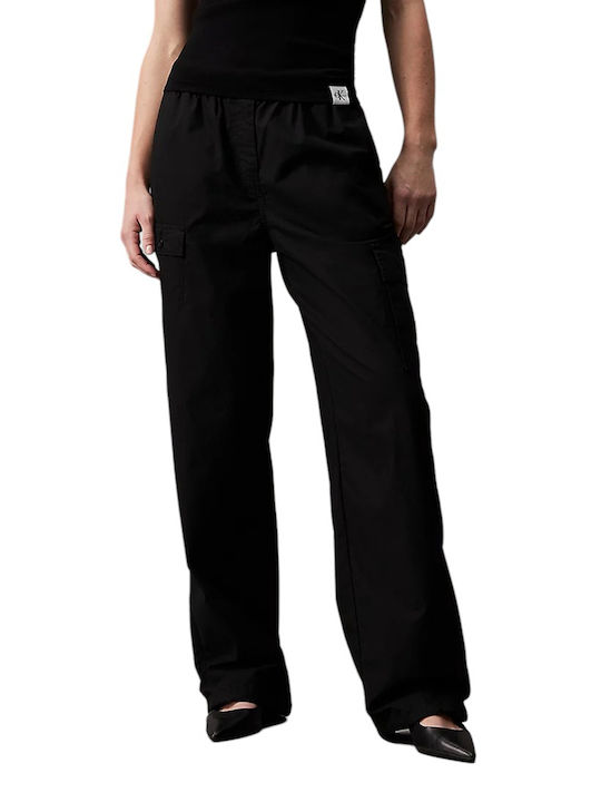 Dama Tesatura Pantaloni Cargo Black