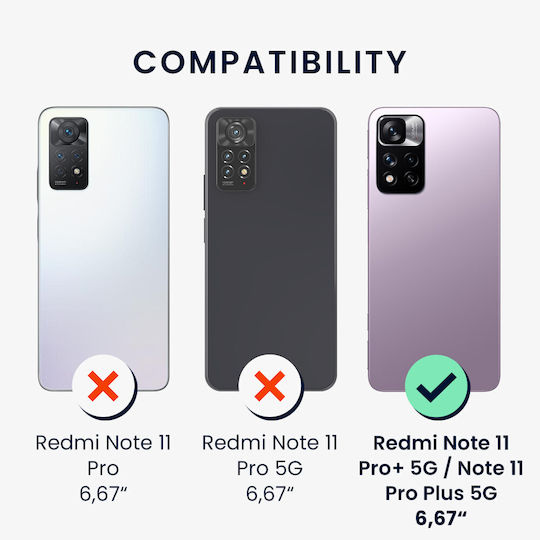 KWmobile Xiaomi Note Задна корица Силикон Зелен (Redmi Note 11 Pro+ 5GRealme 11 Pro / 11 Pro+)
