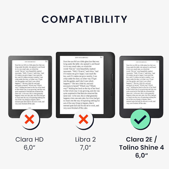 KWmobile Флип Капак Издръжлив Червен (Kobo Clara 2E)
