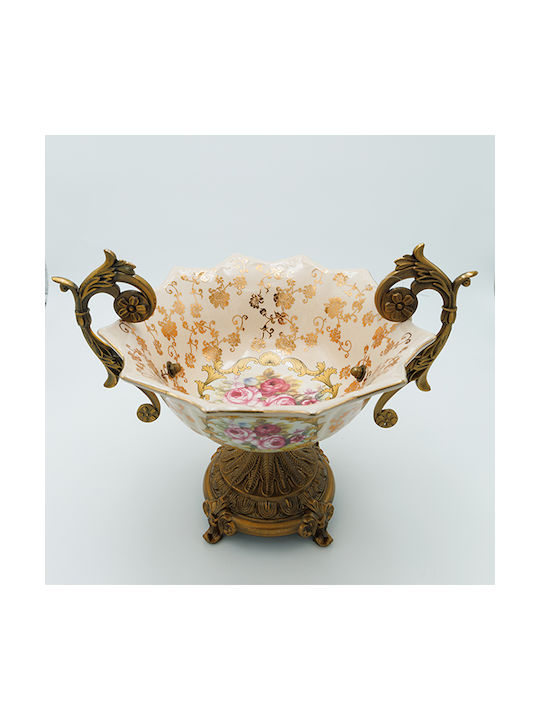 Estheti Home Sweet Jar Porcelain Beige Gold 42.5x27.5x24cm 819-00091 Estheti Home Sweet Jar Porcelain Beige Gold 42.5x27.5x24cm 819-00091