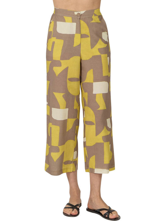 Dama Tesatura Pantaloni Galben