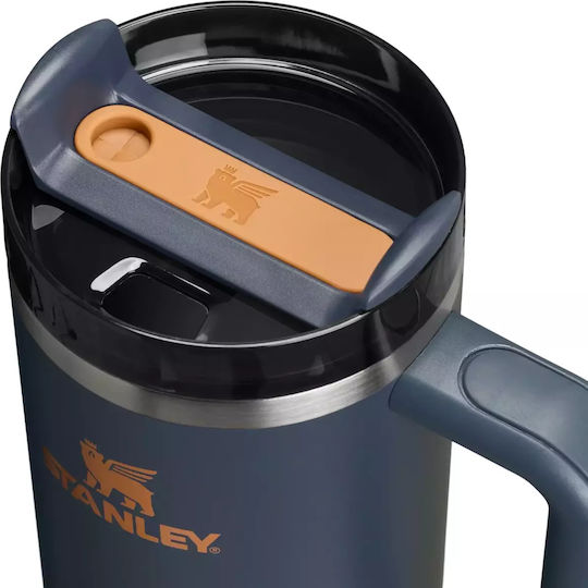 Stanley Quencher H2.0 FlowState Handled Tumbler Thermos Stainless Steel BPA Free 890ml Gray with Straw and Handle