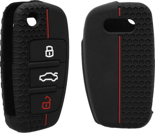 Car Key Case Audi 3 Buttons Silicone Black 53134.01