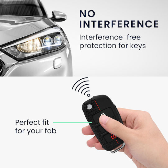 Car Key Case Audi 3 Buttons Silicone Black 53134.01