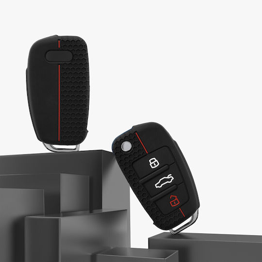 Car Key Case Audi 3 Buttons Silicone Black 53134.01