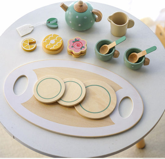 Ebest Kabi Wooden Tea Set Playset Afternoon Tea Set 3+ Years 15 Pieces