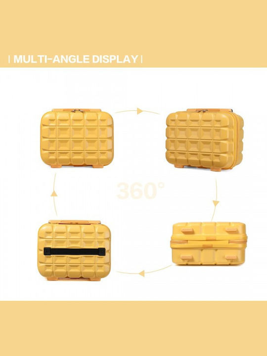 Miss Lulu Lightweight Hard Shell Abs Vanity Case Yellow 24.5 Cm 30.5 Cm 15 Cm
