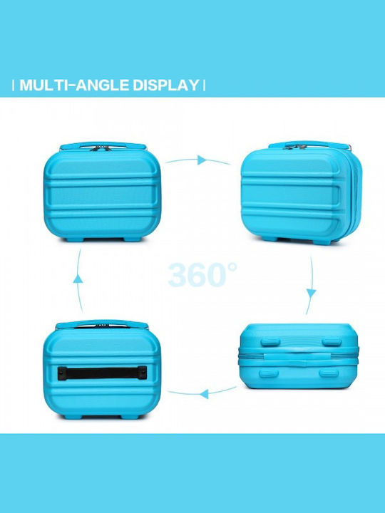 Miss Lulu Lightweight Hard Shell Abs Vanity Case Blue 24.5 Cm 30.5 Cm 15 Cm