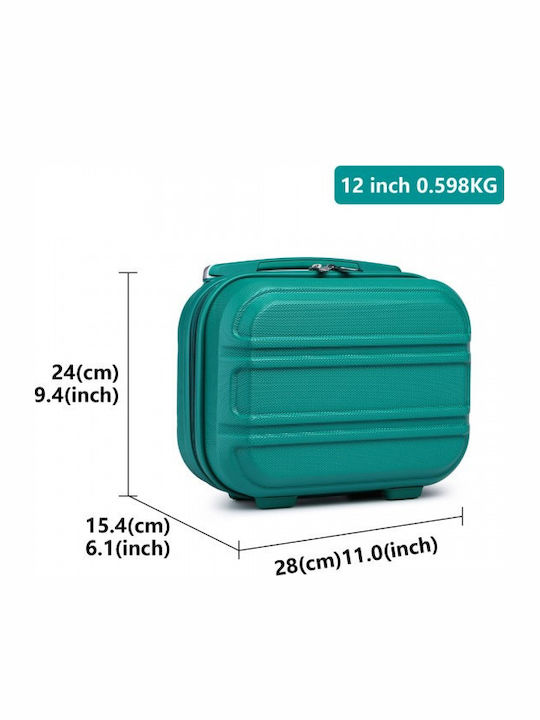 Miss Lulu Lightweight Hard Shell Abs Vanity Case Teal 24.5 Cm 30.5 Cm 15 Cm