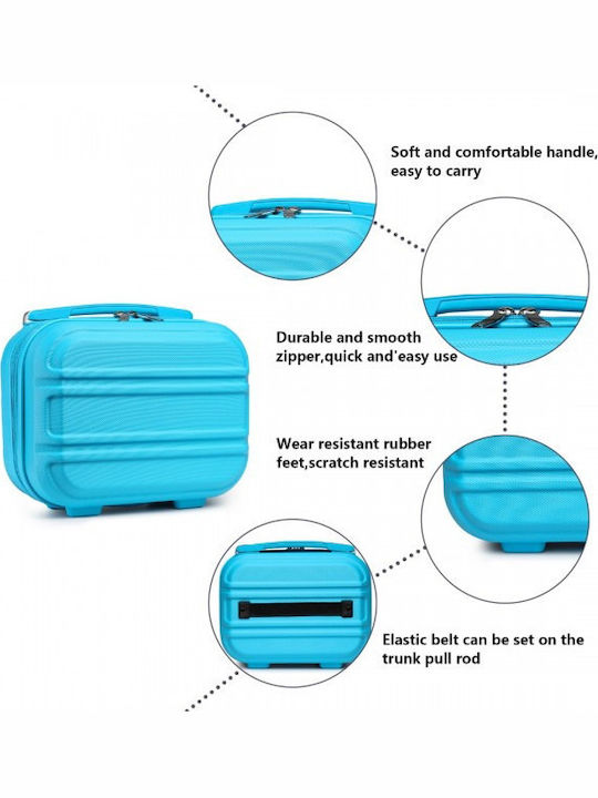 Miss Lulu Lightweight Hard Shell Abs Vanity Case Blue 24.5 Cm 30.5 Cm 15 Cm