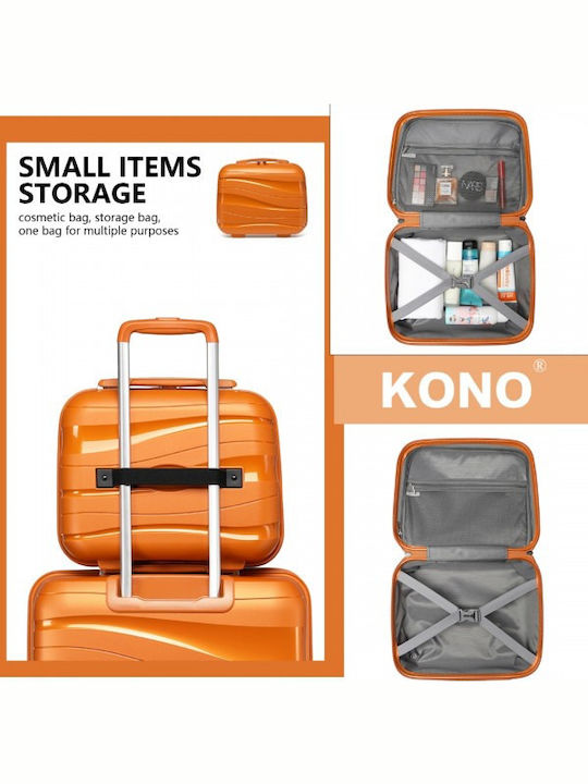 Miss Lulu Lightweight Polypropylene Hard Shell Vanity Case Orange 24.5 Cm 30.5 Cm 15 Cm