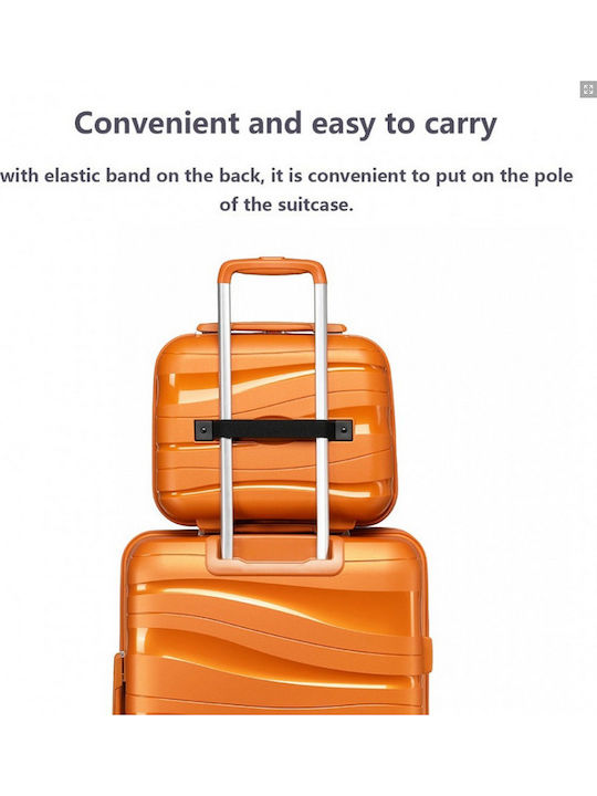 Miss Lulu Lightweight Polypropylene Hard Shell Vanity Case Orange 24.5 Cm 30.5 Cm 15 Cm