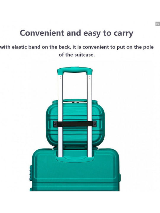Miss Lulu Lightweight Hard Shell Abs Vanity Case Teal 24.5 Cm 30.5 Cm 15 Cm