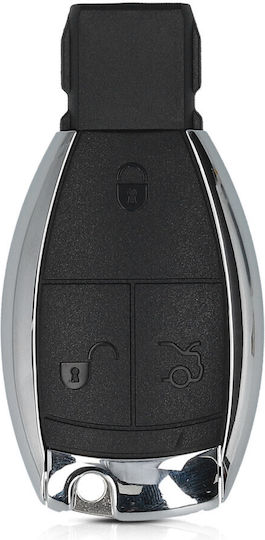 Key Case Mercedes Benz 3 Buttons Plastic Silver 49604.01