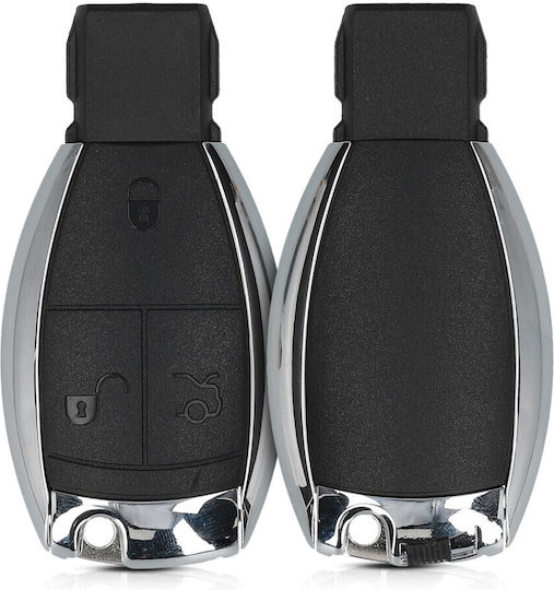 Key Case Mercedes Benz 3 Buttons Plastic Silver 49604.01