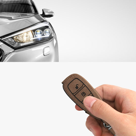 Kwmobile Autoschlüssel Schutzhülle Ford 3 Tasten Braune Schwarze Eco Leder 54933.02