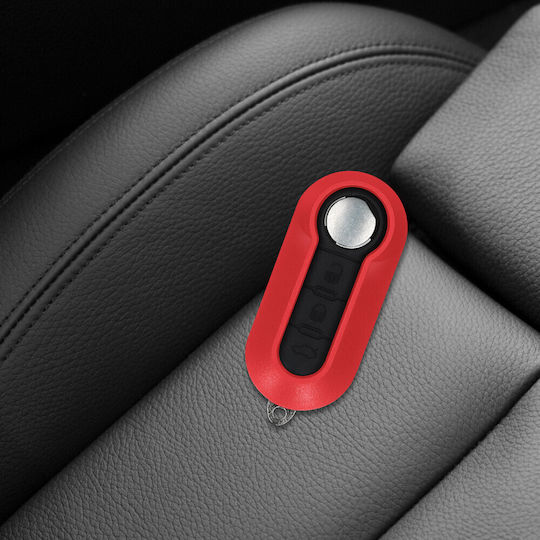 Калъф За Ключ Fiat Lancia 3 Бутона Пластмаса Червен 48232.09