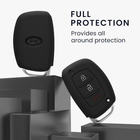 Car Key Case Hyundai Kia 3 Buttons Keyless Go Silicone Black 41620.01