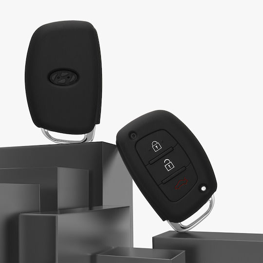 Car Key Case Hyundai Kia 3 Buttons Keyless Go Silicone Black 41620.01
