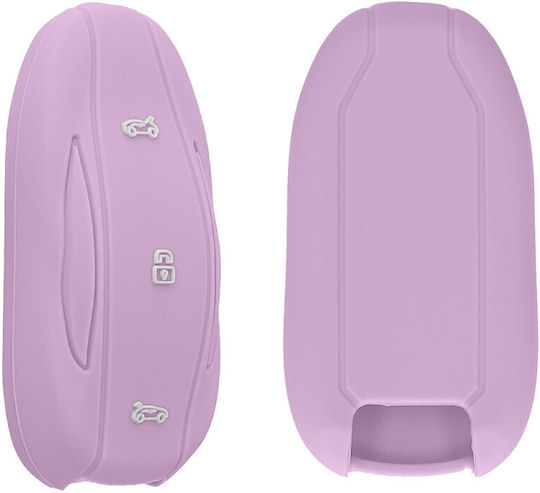 Kwmobile Car Key Cover Case Tesla Model 3 Model Y Model S Purple Silicone Kwm000025eb004c