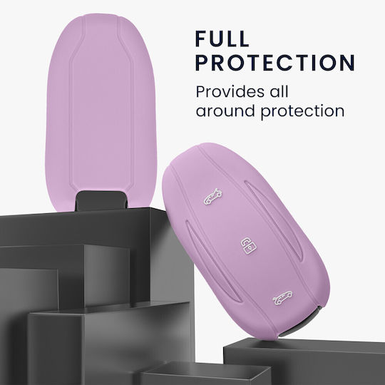 Kwmobile Car Key Cover Case Tesla Model 3 Model Y Model S Purple Silicone Kwm000025eb004c