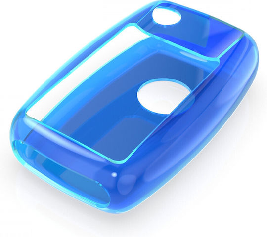 Car Key Cover Case VW Skoda Seat Silicone Blue