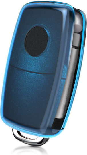 Car Key Cover Case VW Skoda Seat Silicone Blue