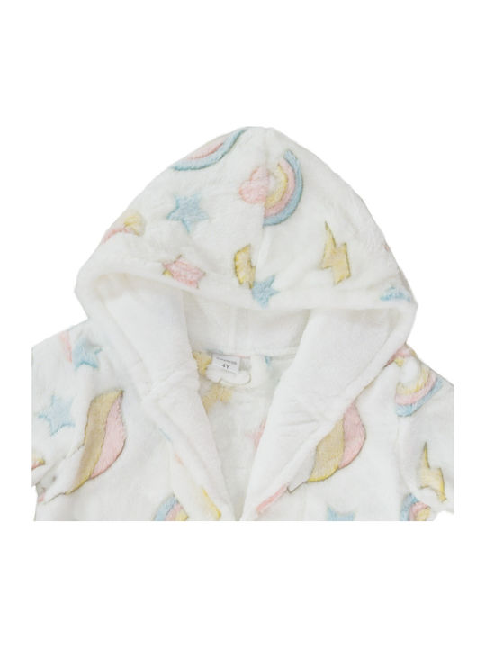 Bonito Παιδική Ρόμπα Χειμωνιάτικη Fleece Λευκή Lovely Unicorn