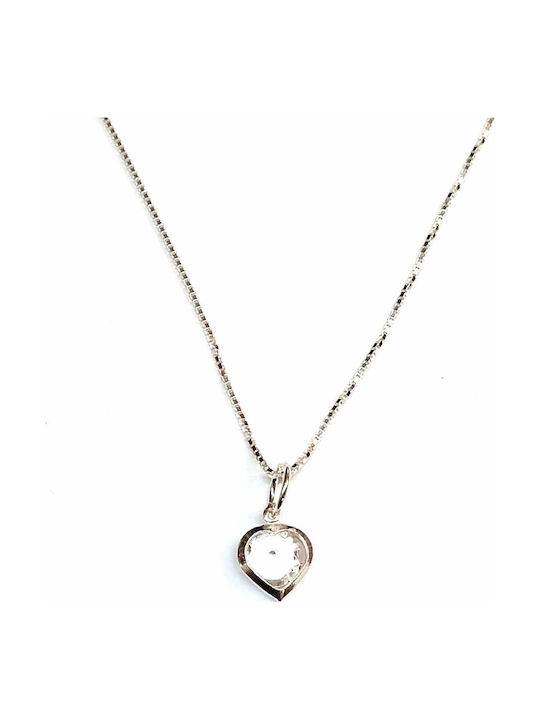 Silber 925 Kinderhalskette Silber Herz Anhänger mit Kette