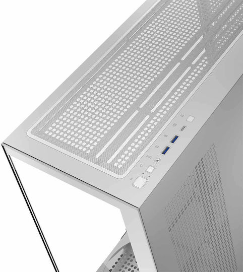Modecom Volcano Stellar NF Gaming Midi Tower Κουτί Υπολογιστή με Πλαϊνό Παράθυρο Λευκό