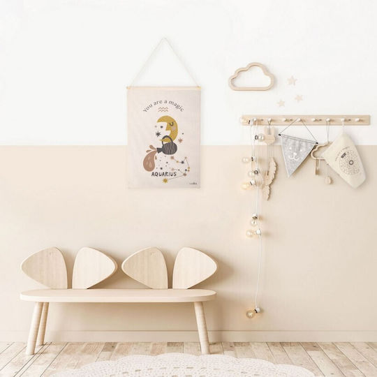 Παιδικη Παντα Τοιχου Nattiot Little Aquarius Natural 40x50 100% Βαμβακι