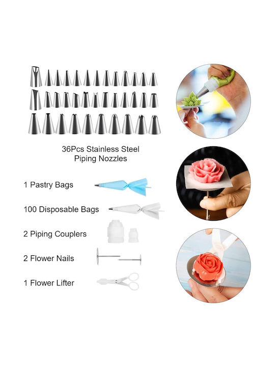 Cake Turntable Rotating Cake Stand Piping Nozzles Set 152 Piece Set