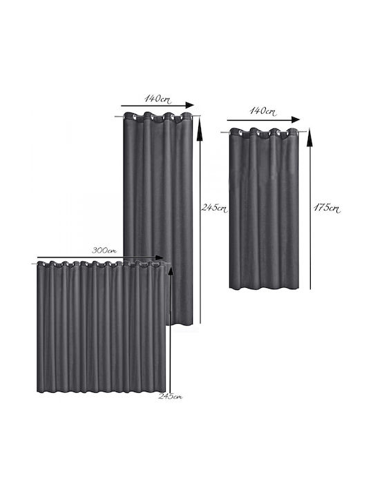 Jemidi24 Curtain Blackout with Grommet Brown 140x245cm