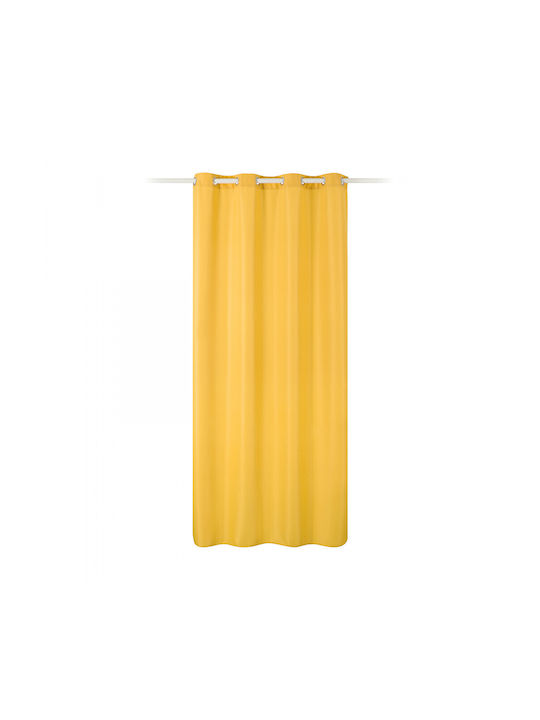 Jemidi24 Κουρτίνα με Τρουκς Κίτρινη 140x250εκ.